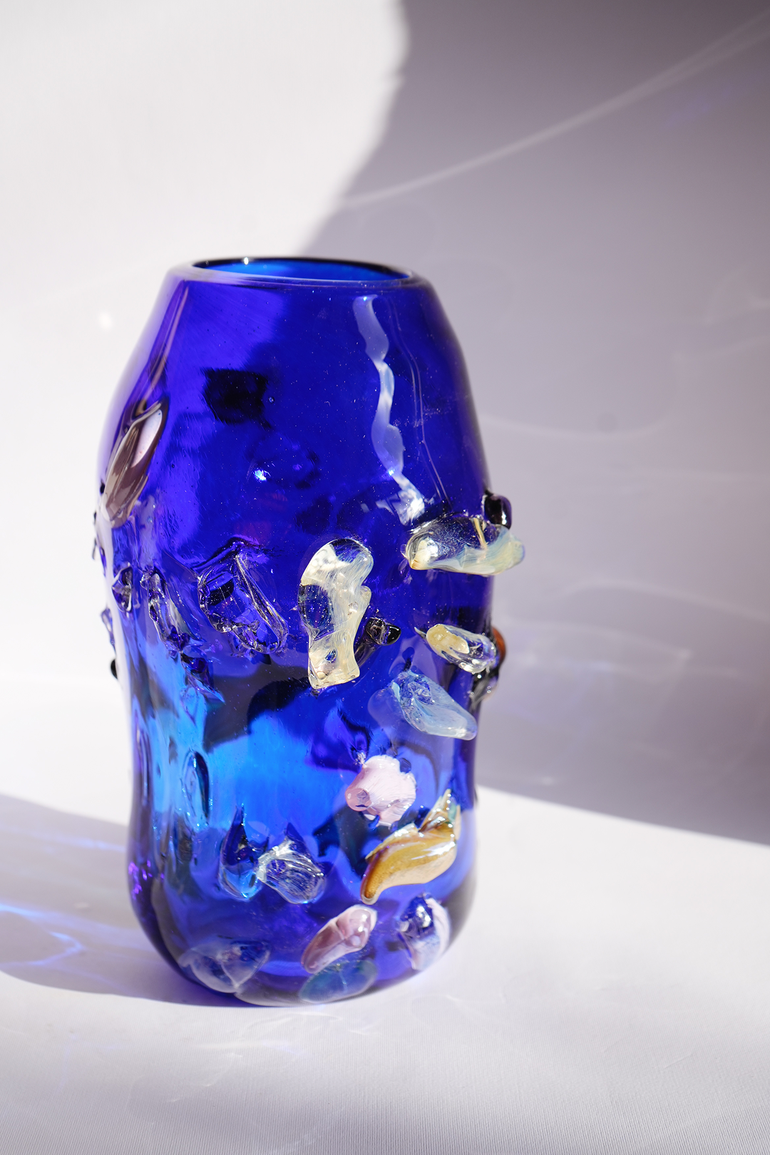 "Potato in Ultramarine" blown-glass vase