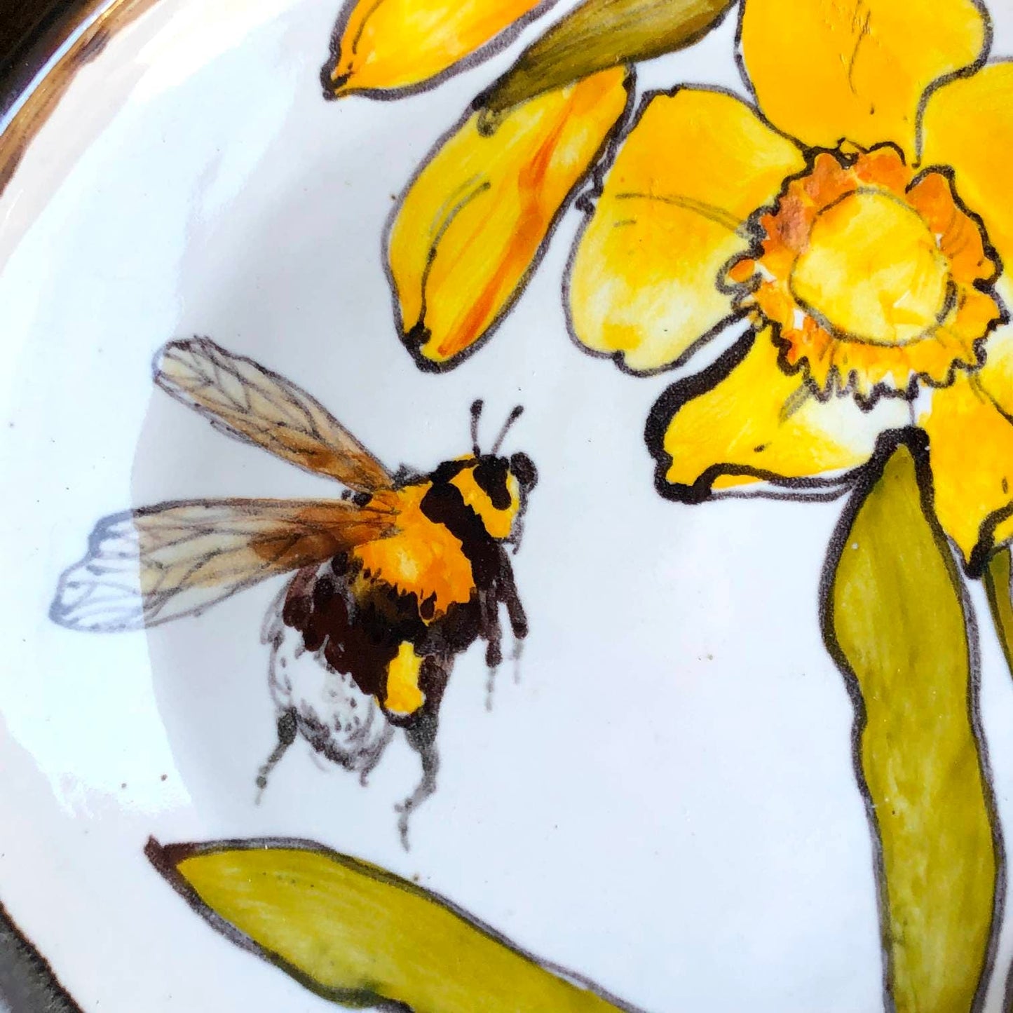 Чайна кружка осінній нарцис, майоліка -