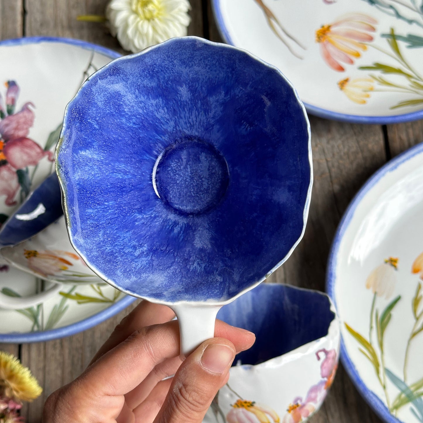 Набір для подачі весільного торта - серія "Ромашка"