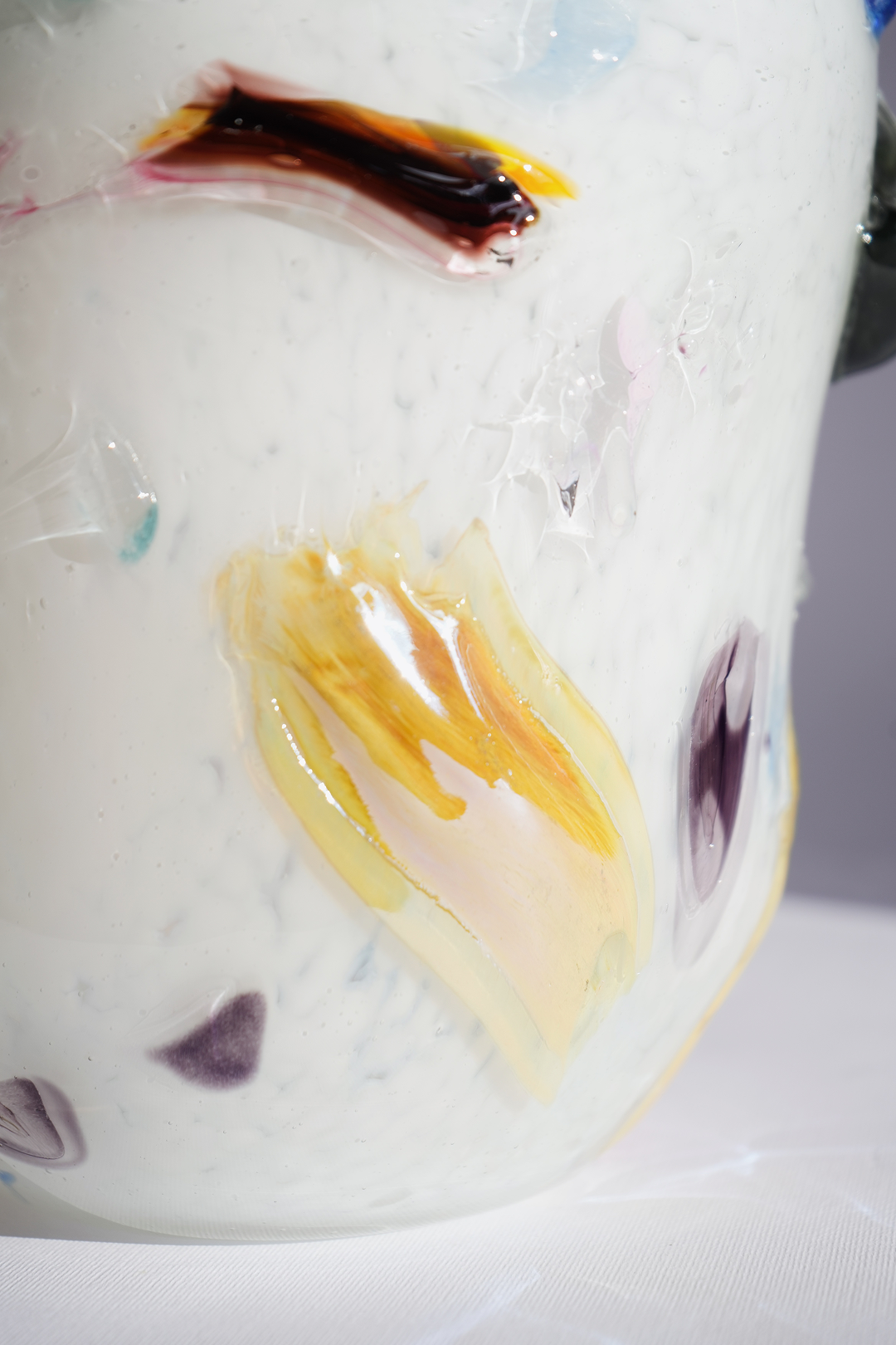 "Potato in White" blown-glass vase