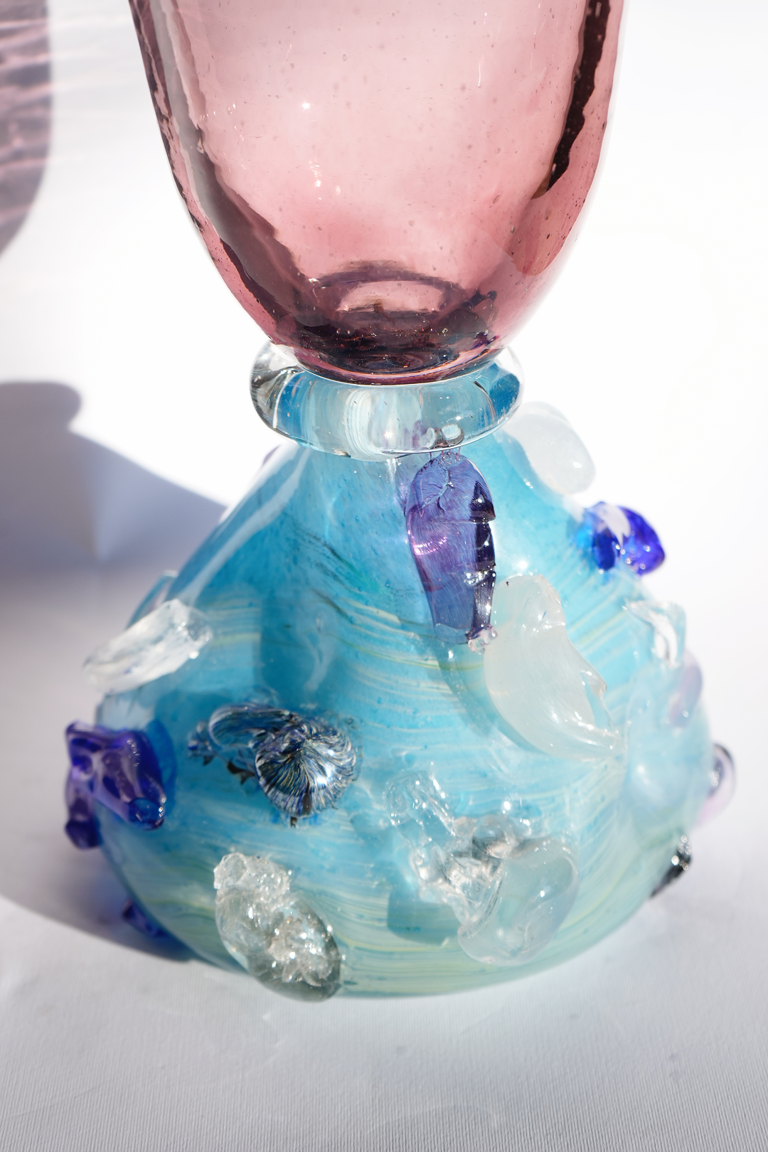 "Flower buds tall" blown-glass vase