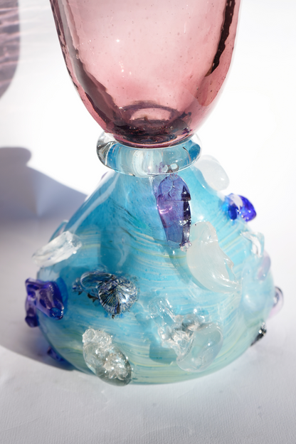 "Flower buds tall" blown-glass vase