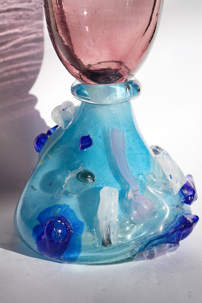 "Flower buds tall" blown-glass vase