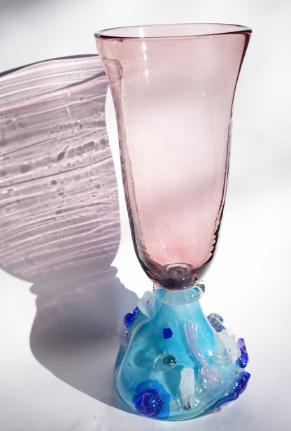 "Flower buds tall" blown-glass vase