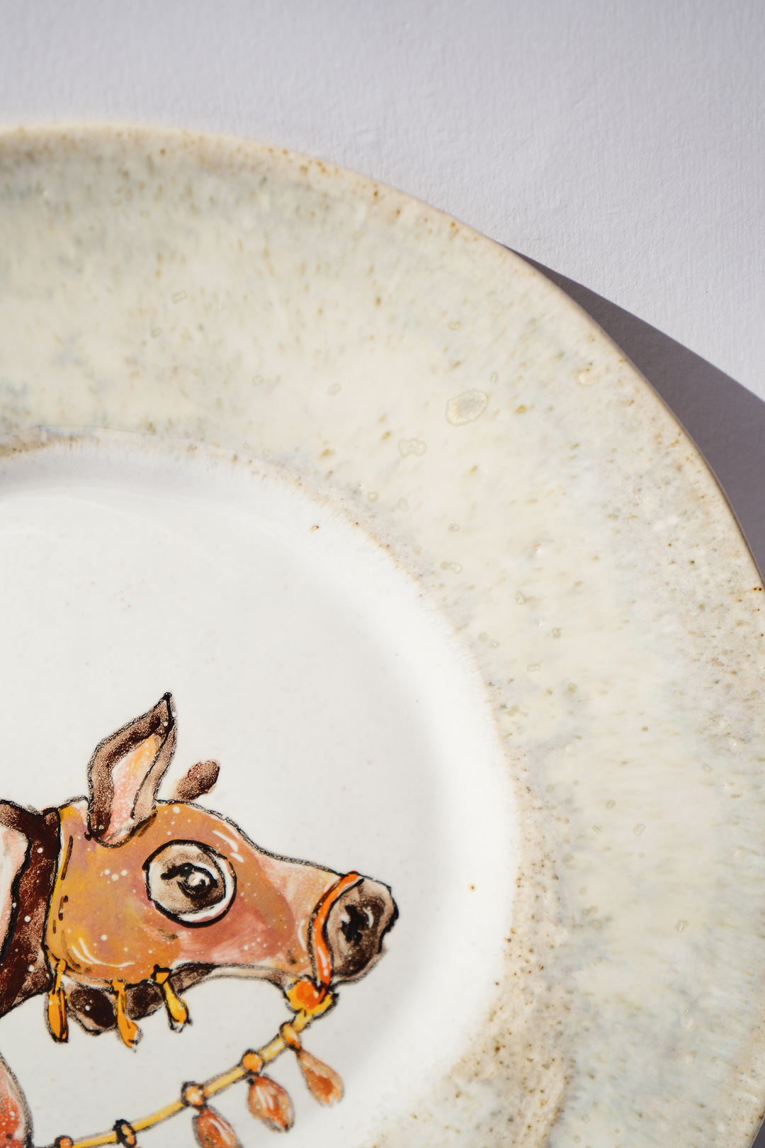 "Fairy animals. Bunny on a horse" porcelain hand-painted plate