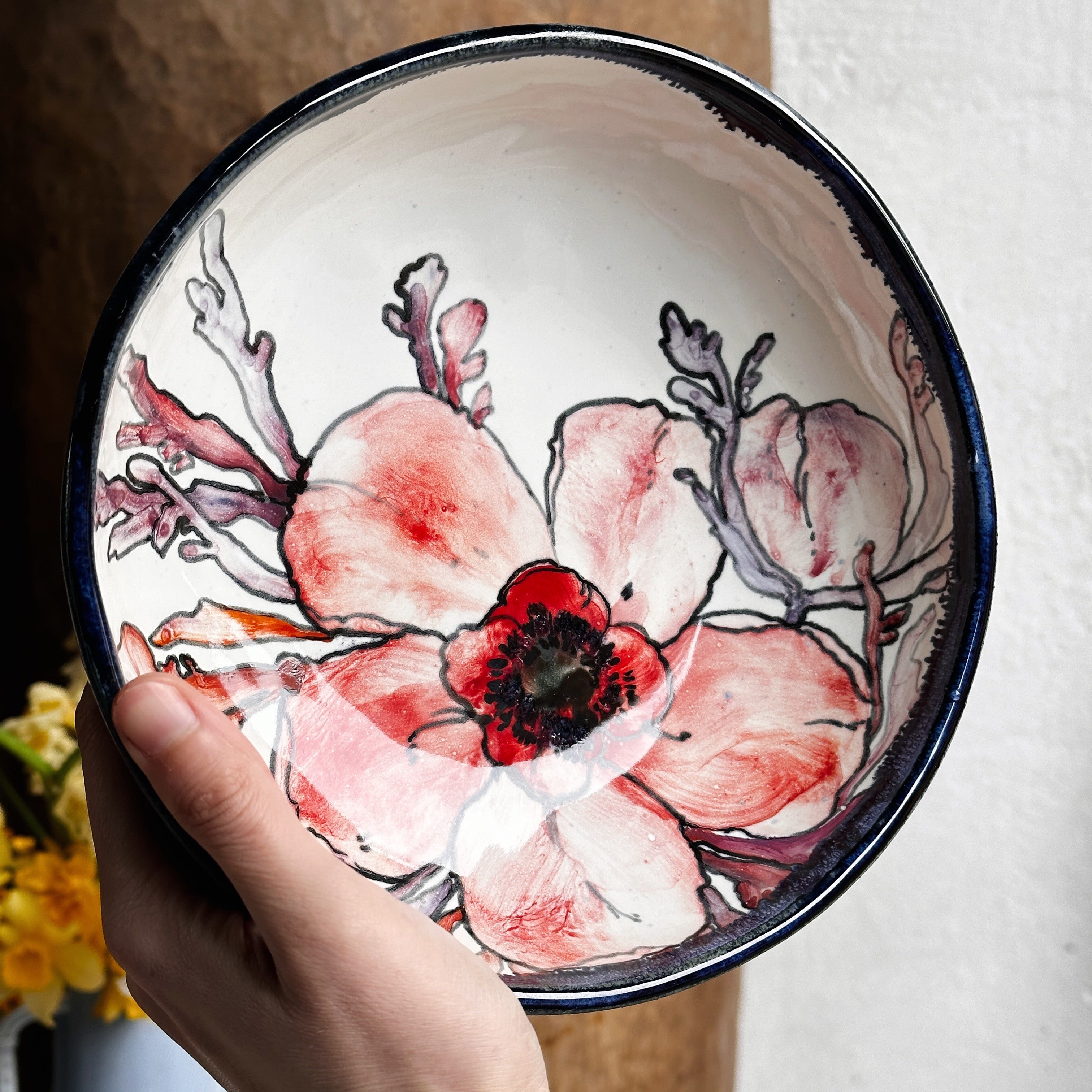 Five anemone bowls set