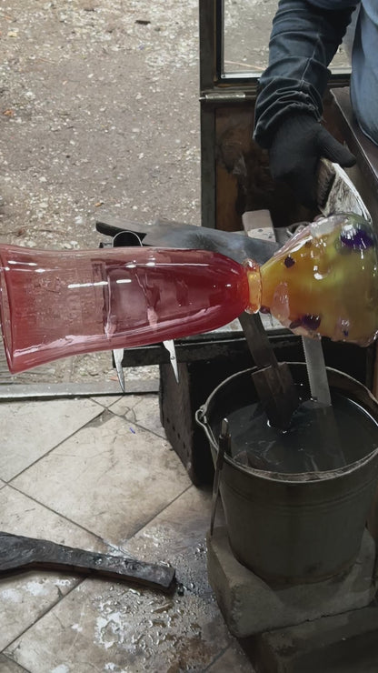 "Flower buds tall" blown-glass vase