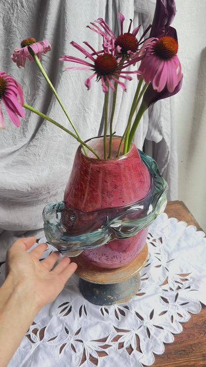 "Air Dragon" blown-glass vase