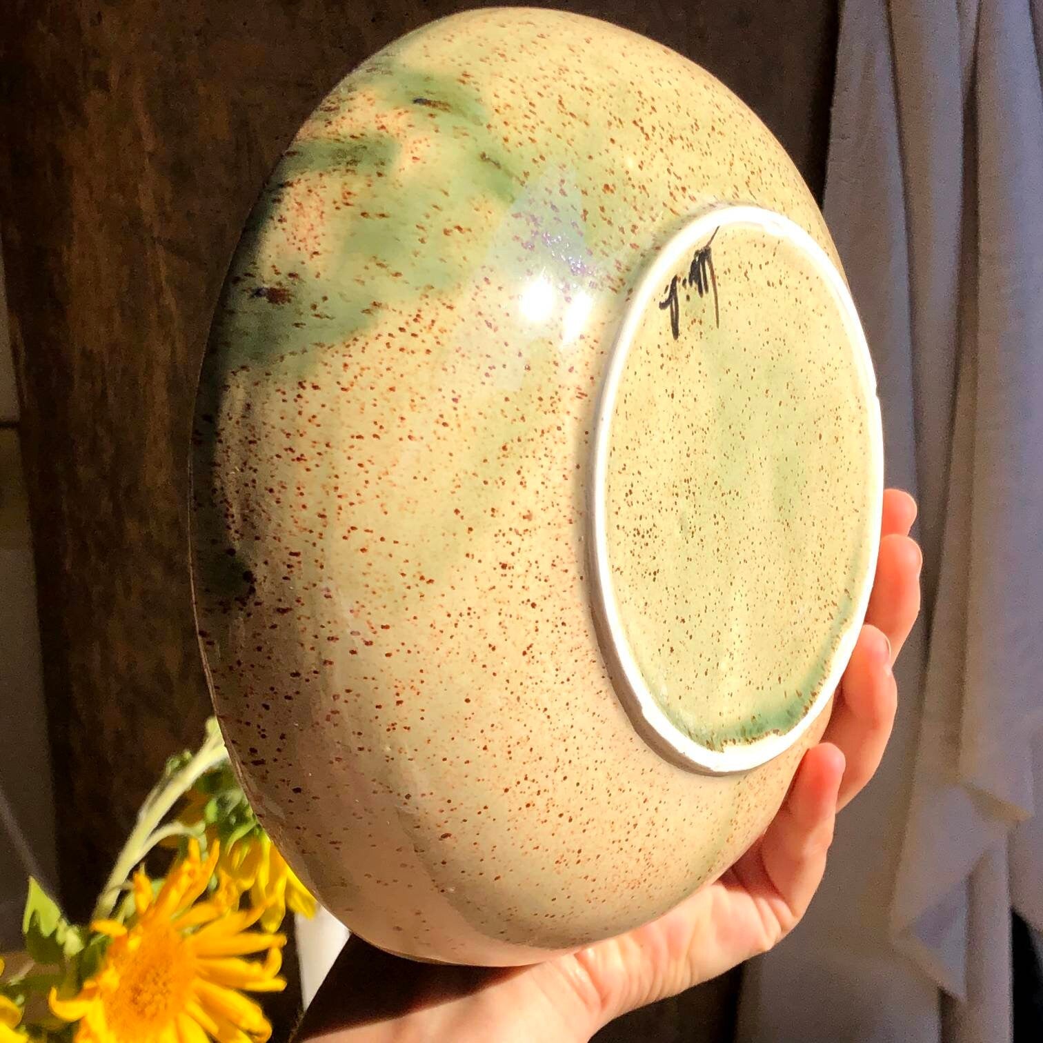 Bird on peony bowl