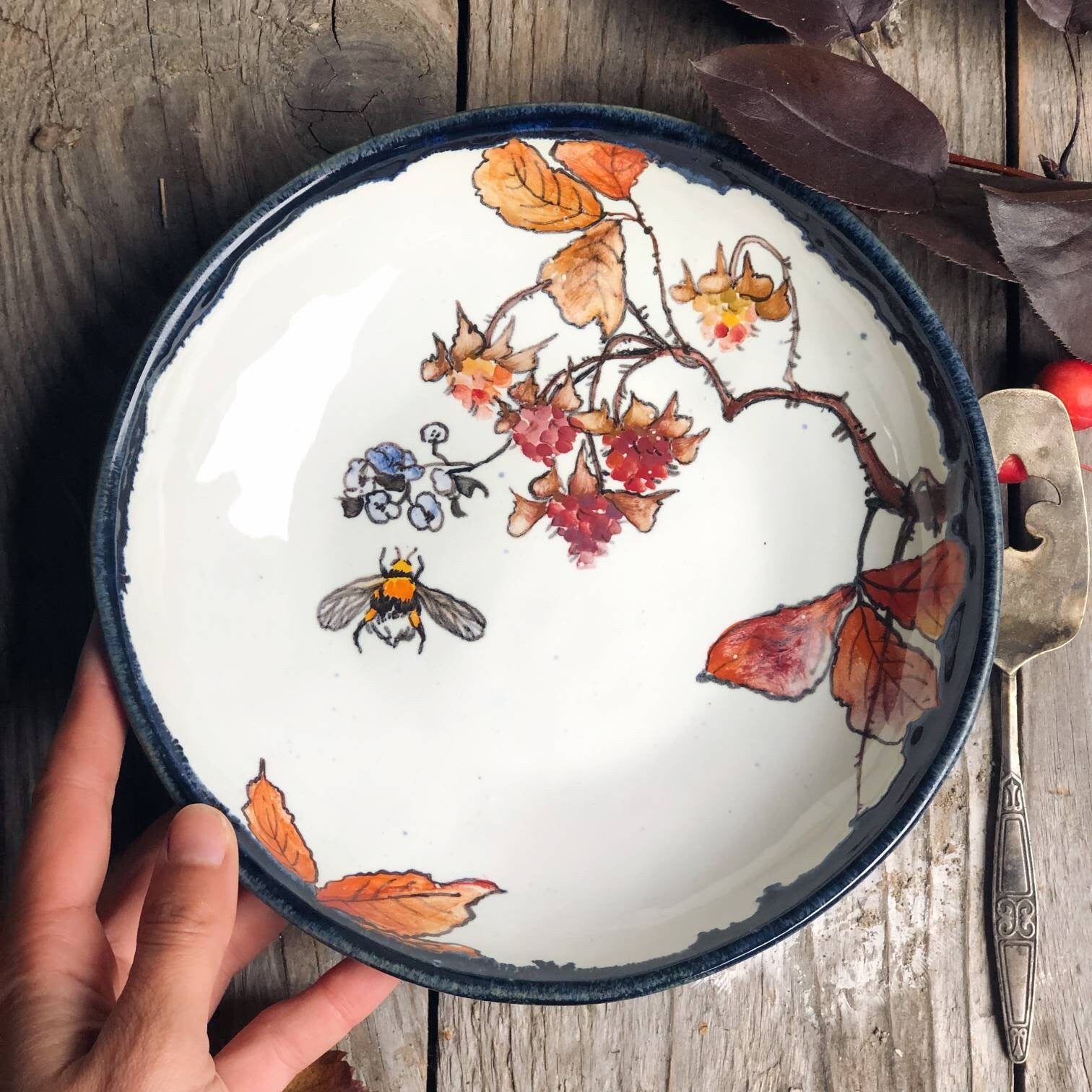 Salad Bowl porcelain blackberry